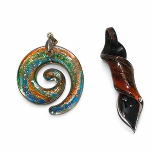 Artistic Glass Pendant Duo